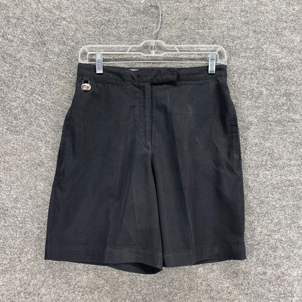 Lizgolf Shorts Women 6 Black Pleated High Rise